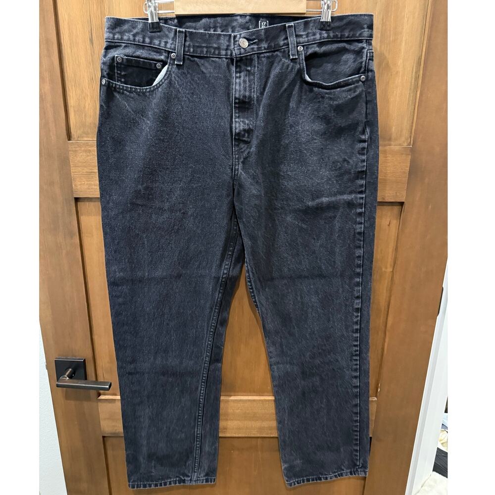 George‎ Men's Regular Fit Jeans Size 38x32 Black Denim Workwear